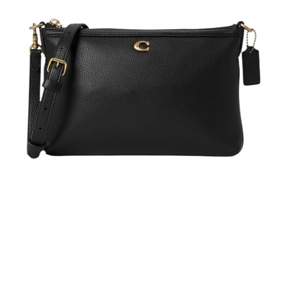 Coach Legacy Zip Top Crossbody Black Leather Bag - Picture 1 of 12